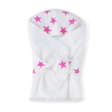Toalla con capucha súper suave y seca para bebés - estrella rosa